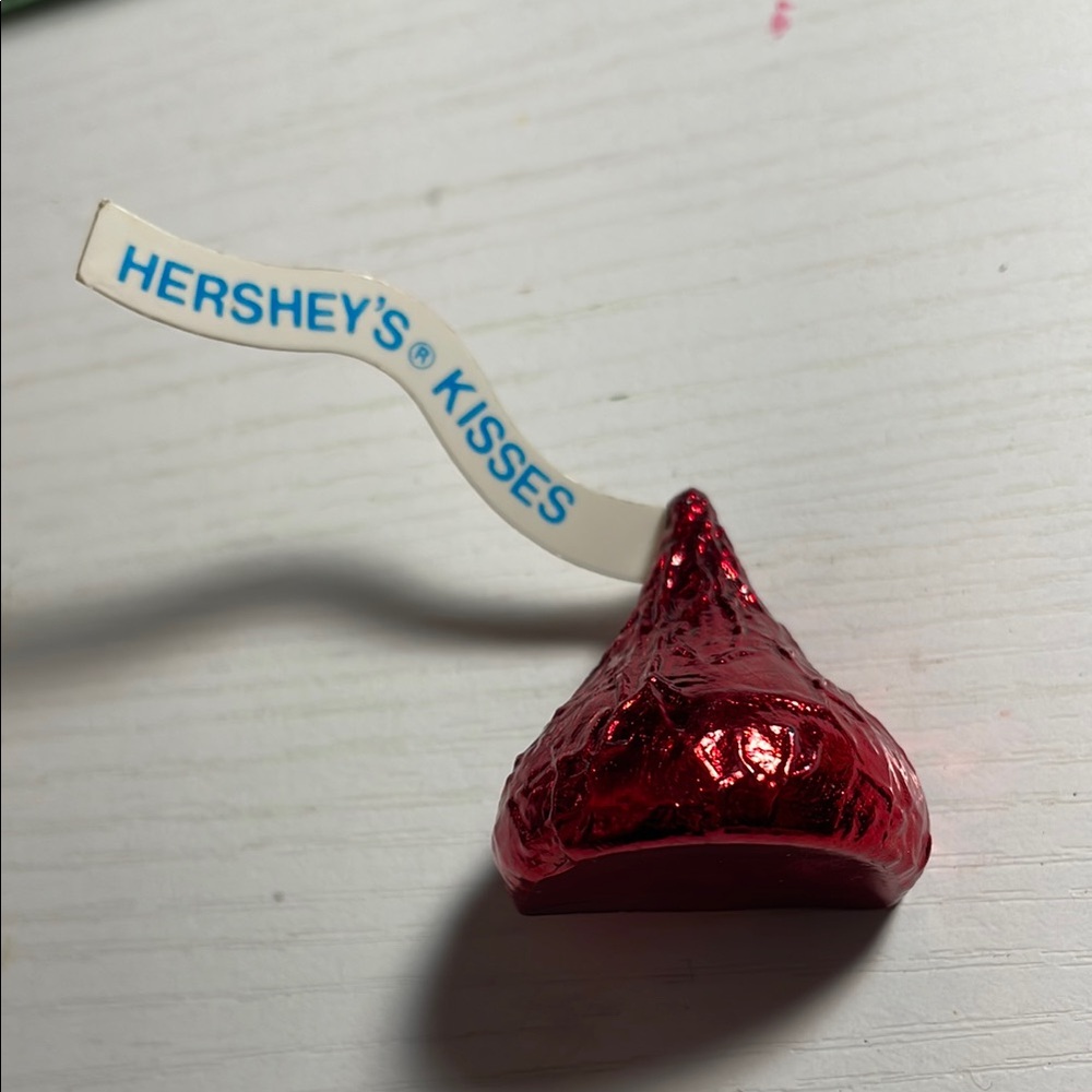 Vintage Red Foil Kisses Pin